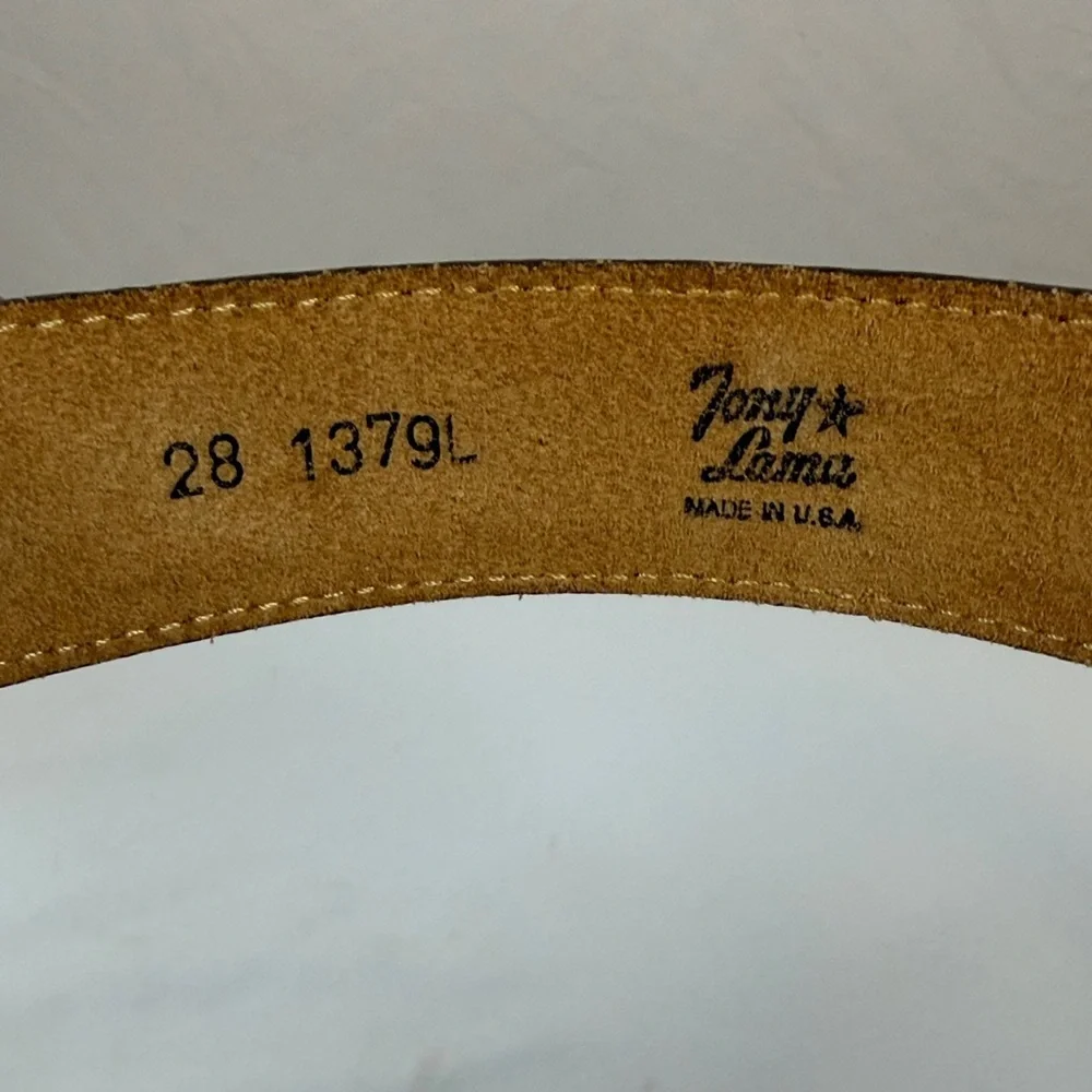 Tony Lama Men’s Leather Ostrich Belt Size 28 1379L